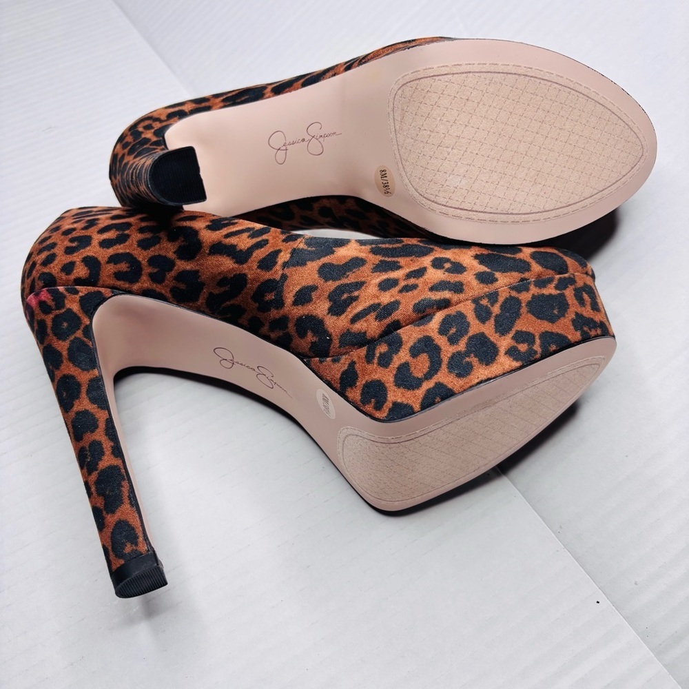 New JESSICA SIMPSON Nellah Animal Print High Heel Platform Pumps Size 8 - Picture 7 of 7